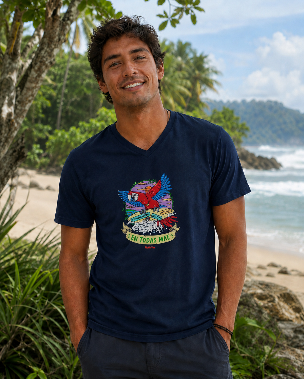 Macaw Unisex V-Neck Tee