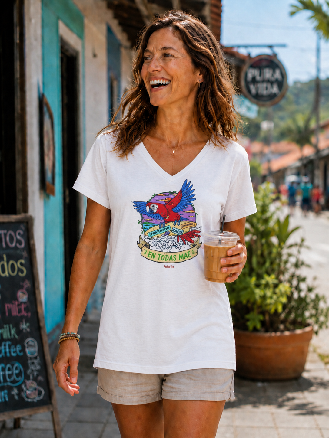 Macaw Ladies' V-Neck Tee