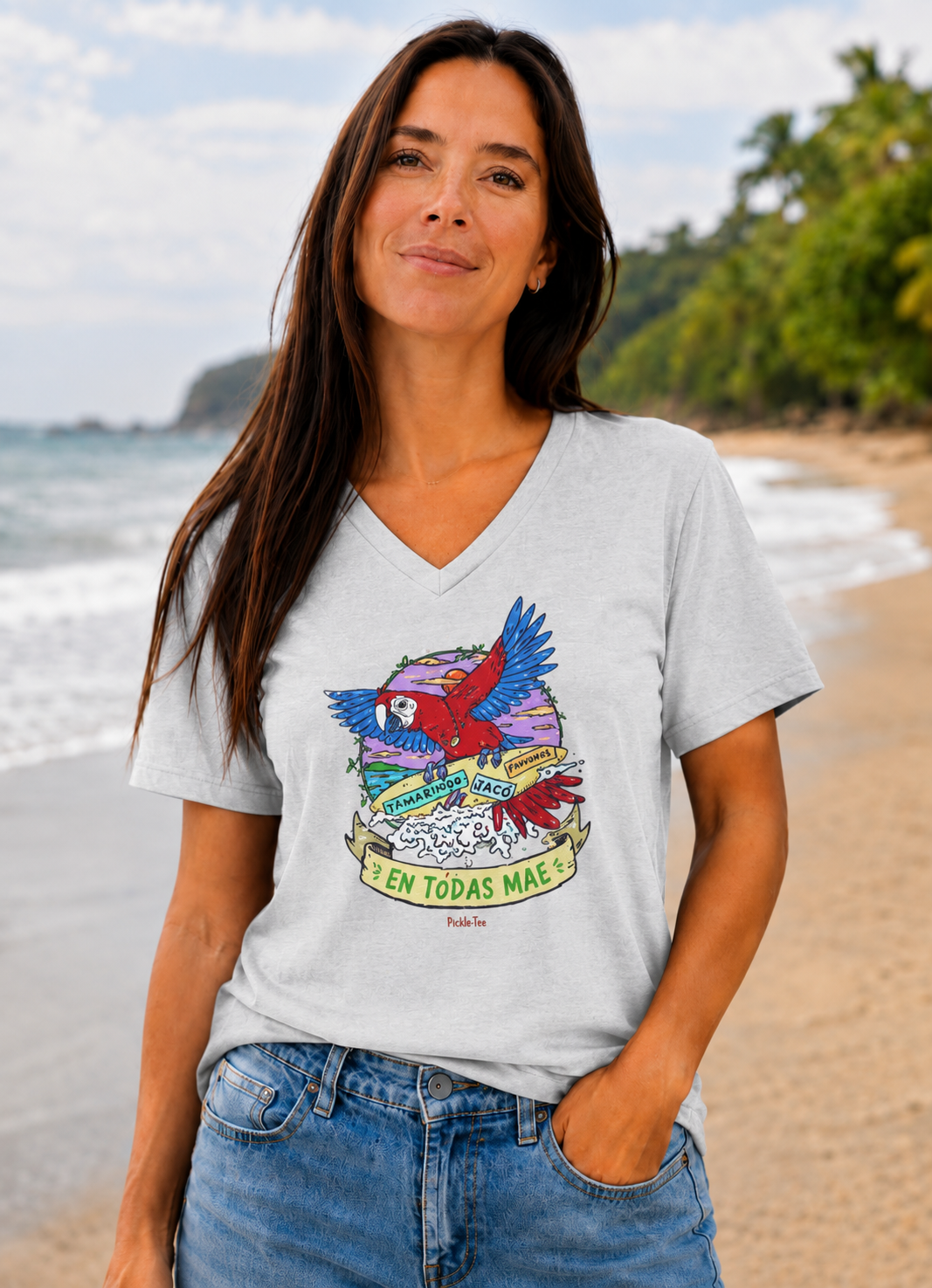 Macaw Unisex V-Neck Tee