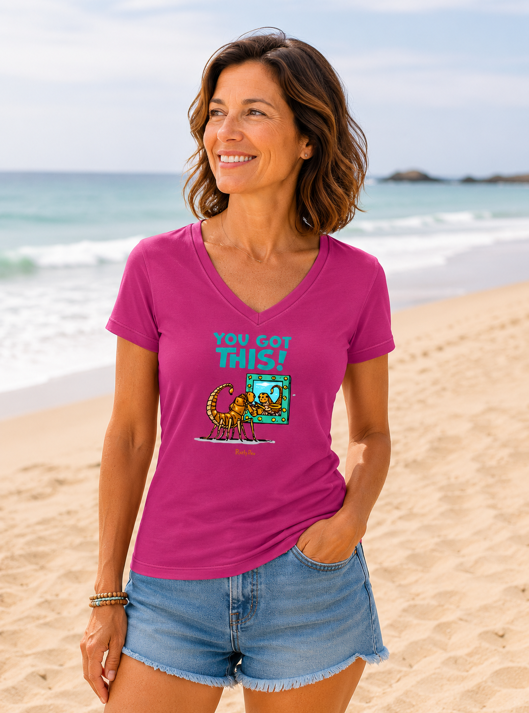 You Got This Women's Fitted Lightweight V-Neck Tee