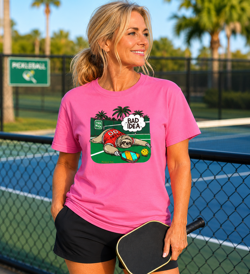 Pickleball Speedy the Sloth, Unisex Crew Neck Tee