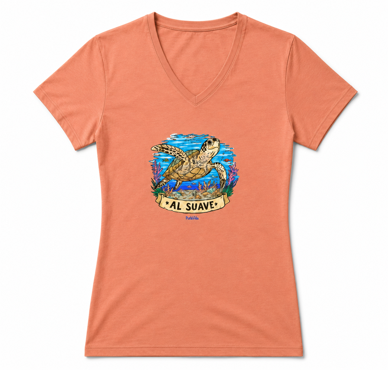 Sea Turtle Women's Lightweight Fitted V-Neck Tee