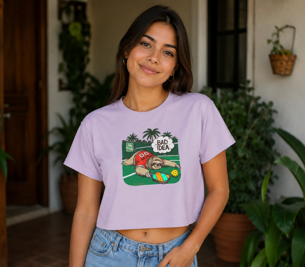 Pickleball Speedy the Sloth Women's Crop Tee