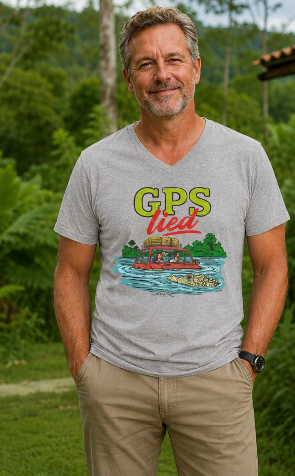 GPS Lied, Unisex V-Neck Tee