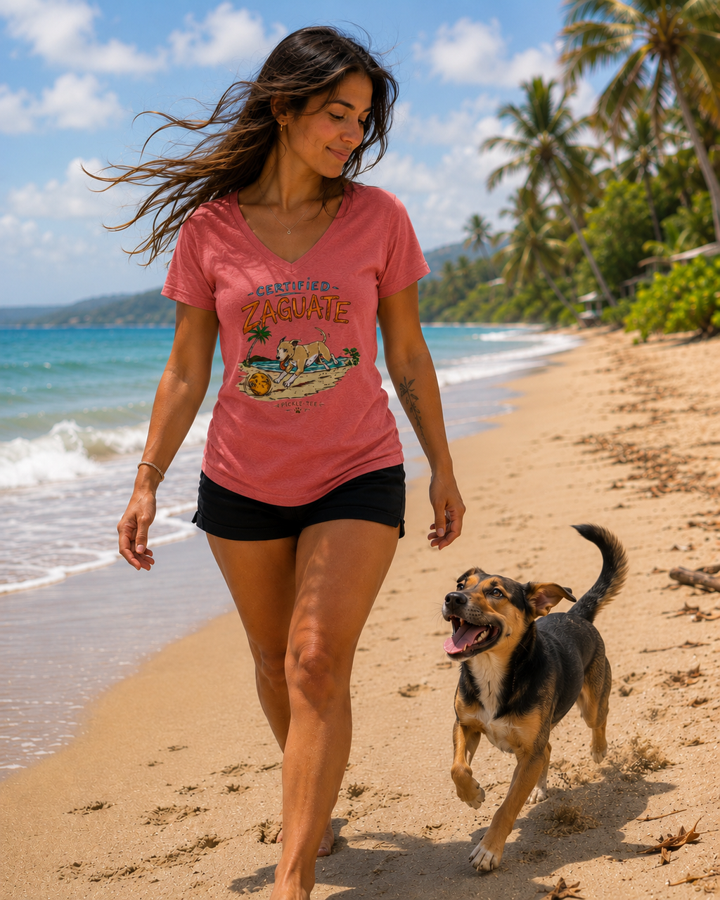 Certified Zaguate, Women’s Semi Fitten Midweight V-Neck Tee