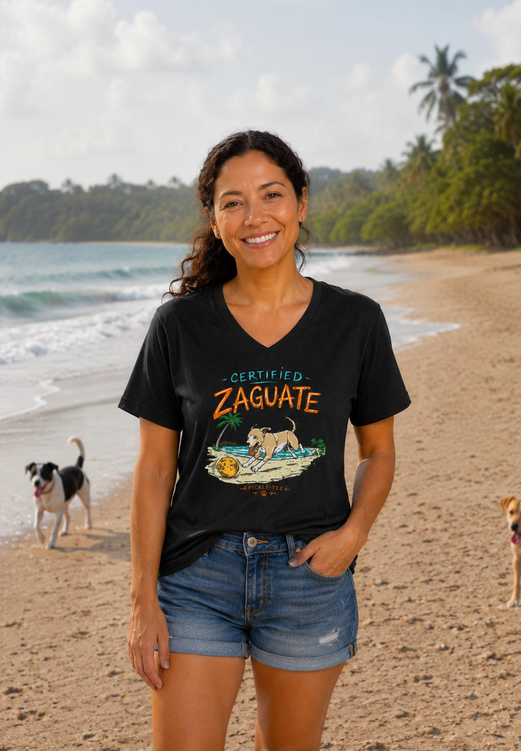 Certified Zaguate, Women’s Semi Fitten Midweight V-Neck Tee