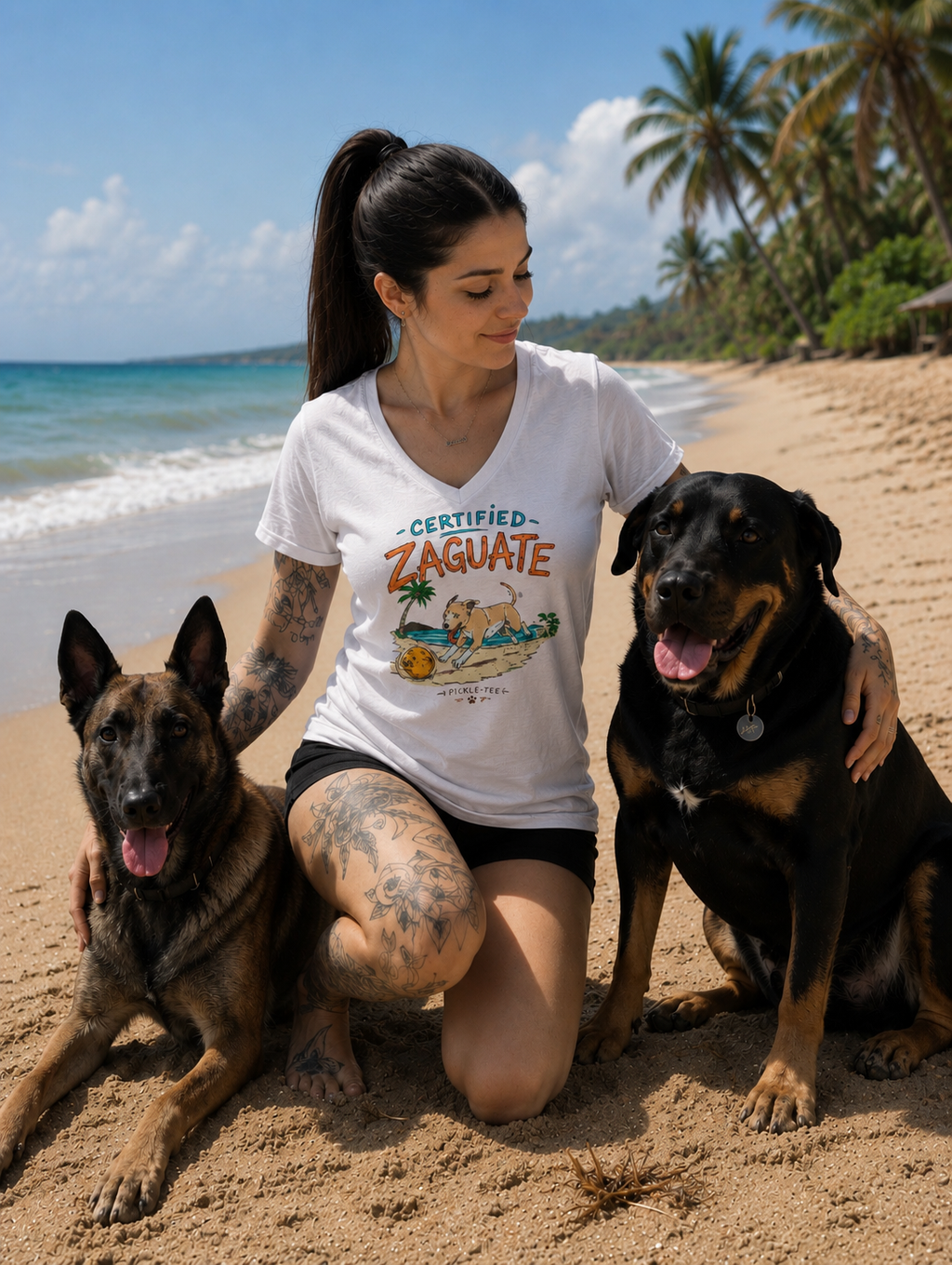 Certified Zaguate, Women’s Semi Fitten Midweight V-Neck Tee