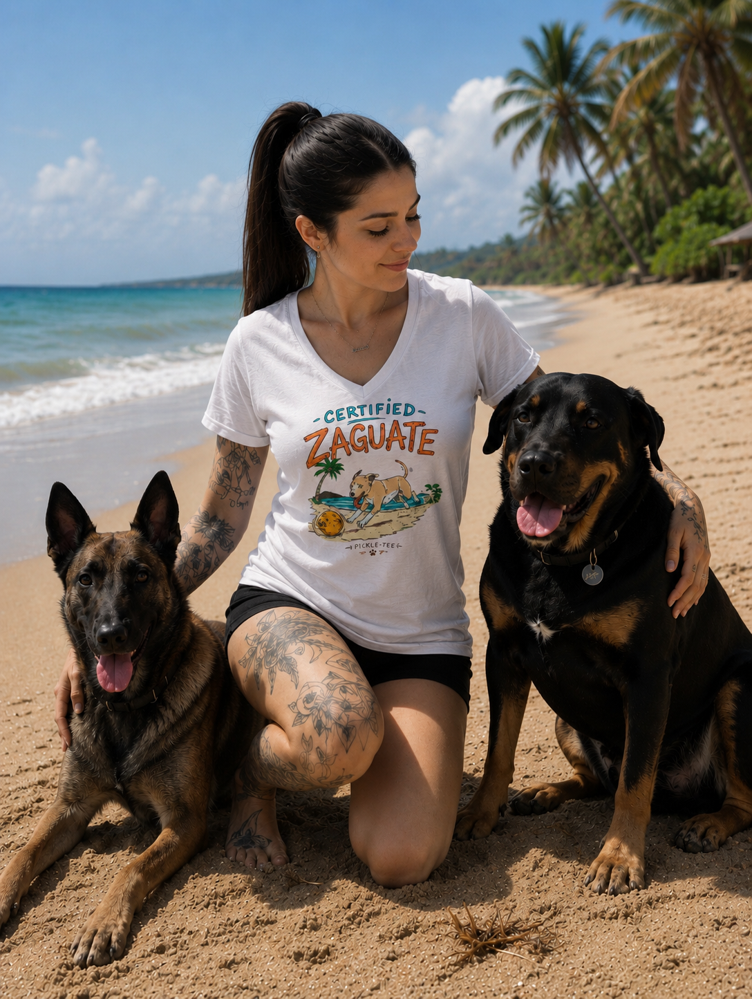 Certified Zaguate, Women’s Semi Fitten Midweight V-Neck Tee