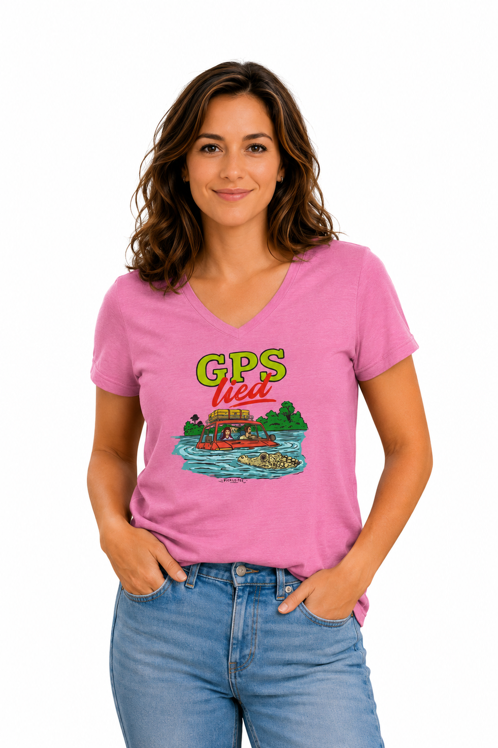GPS Lied, Women’s Midweight Semi Fitted  V-Neck Tee