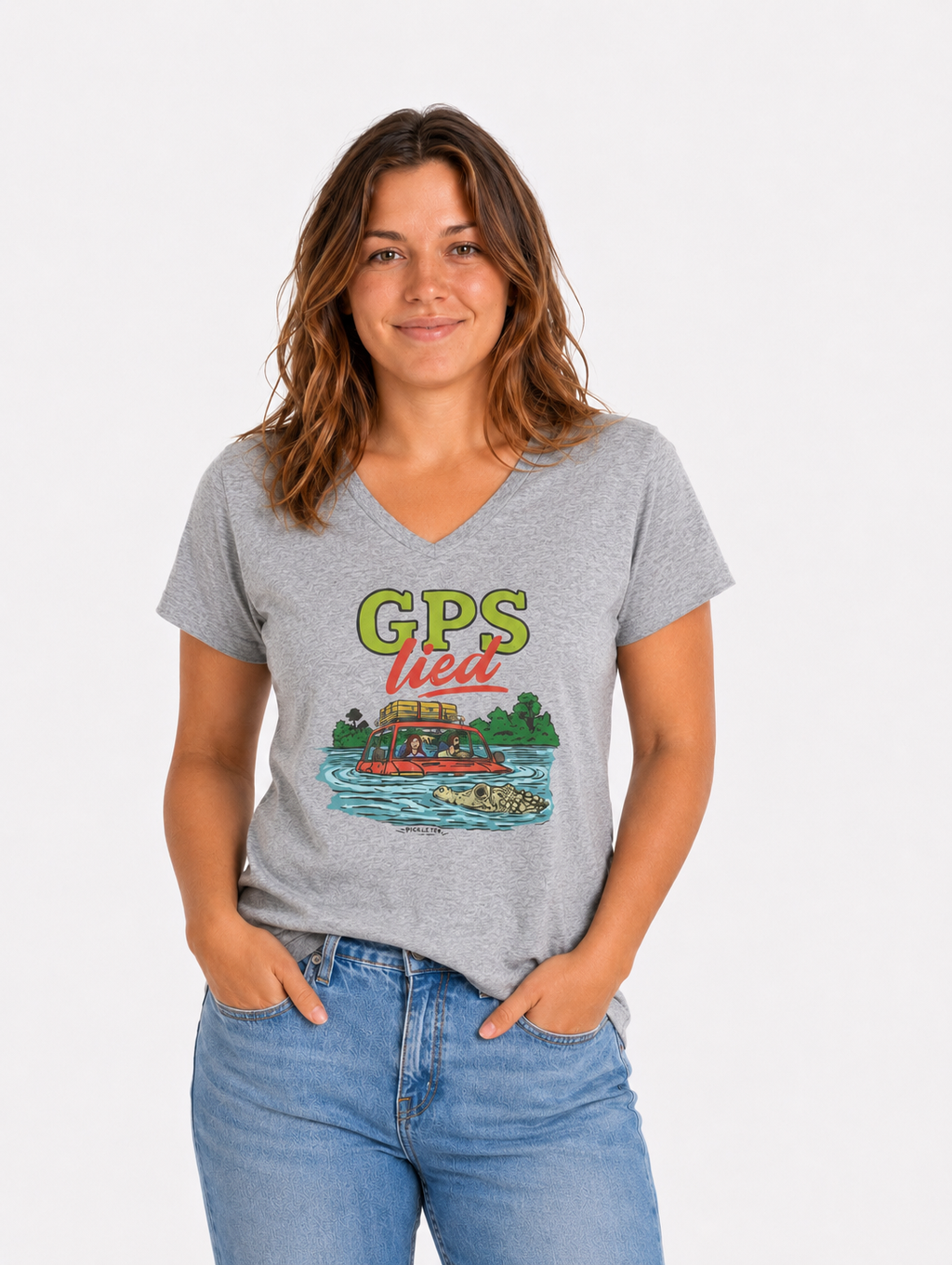GPS Lied, Women’s Midweight Semi Fitted  V-Neck Tee