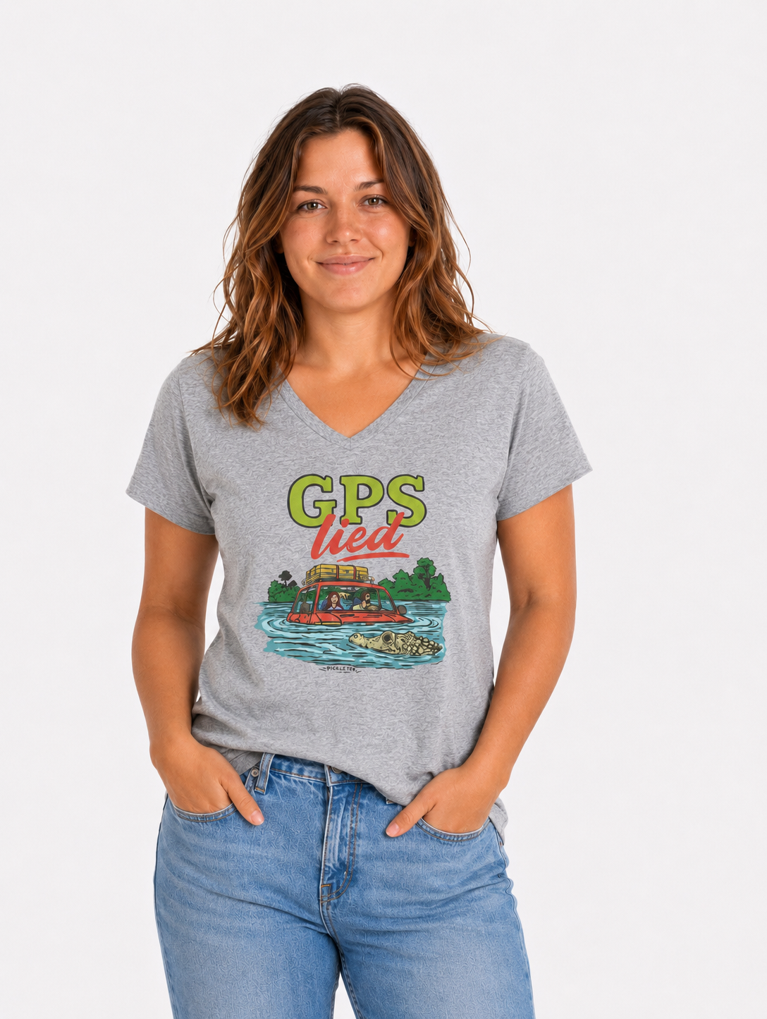 GPS Lied, Women’s Midweight Semi Fitted  V-Neck Tee