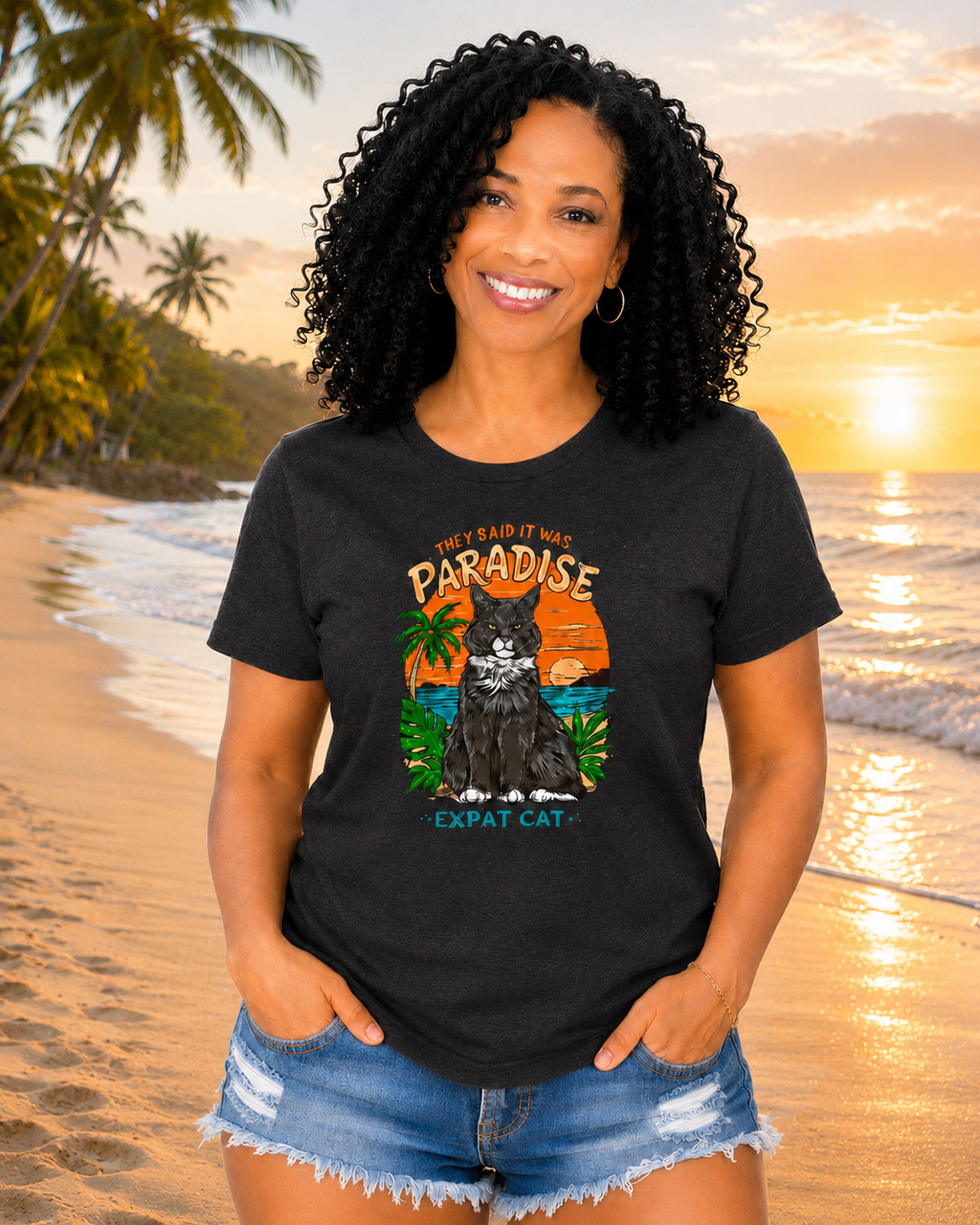 Expat Cat Unisex Crew Neck Tee