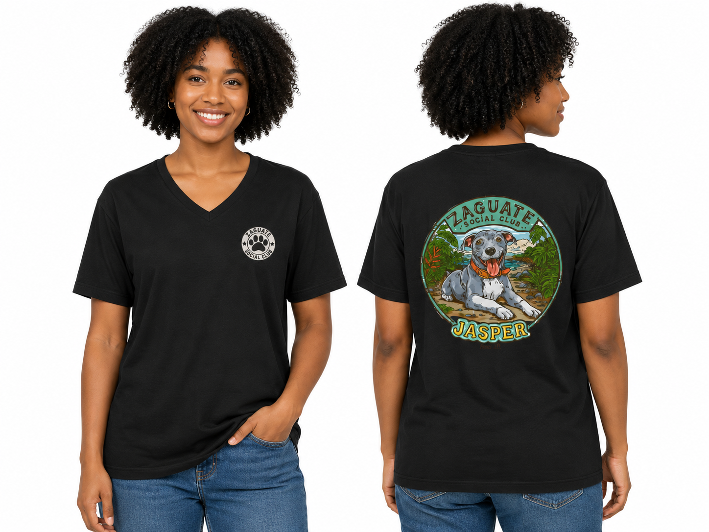Zaguate Social Club, Jasper Unisex V-Neck Tee
