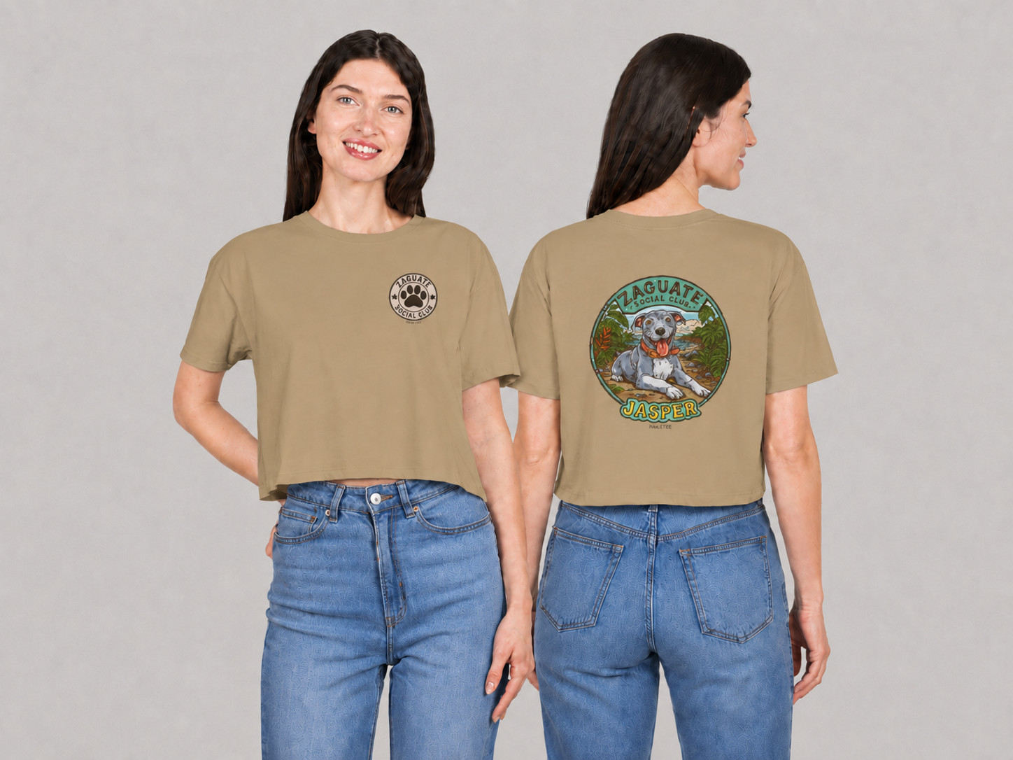 Zaguate Social Club- Jasper, Women's Crop Tee