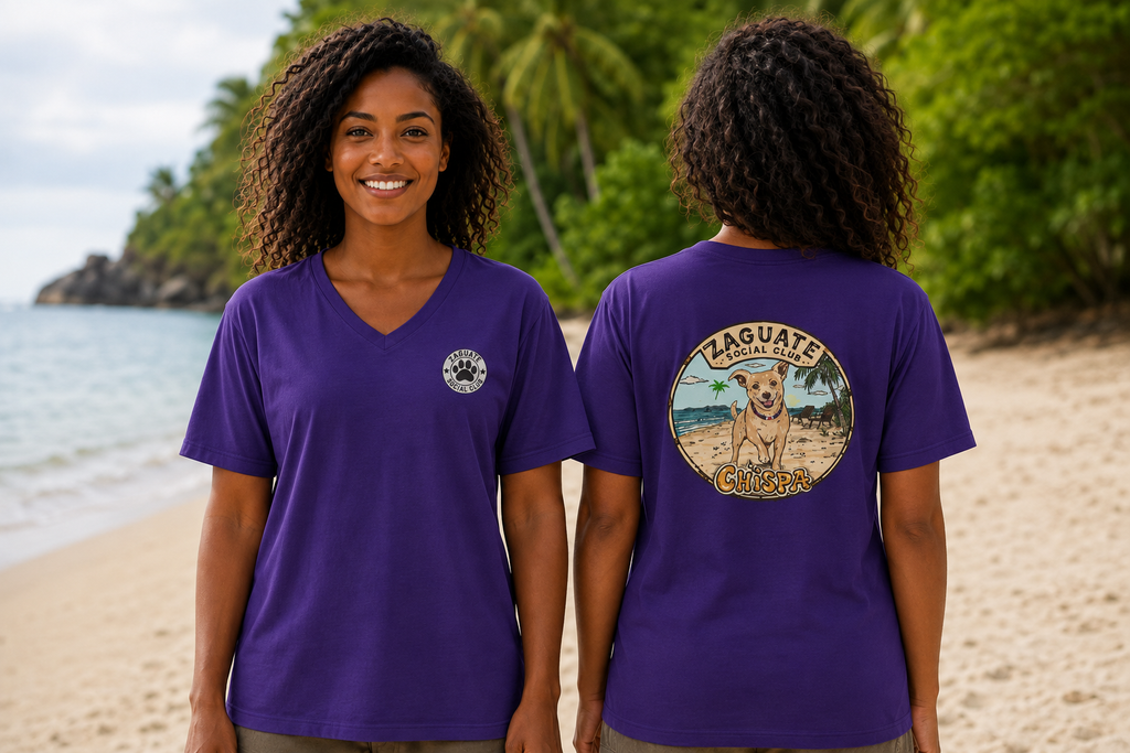 Chispa - Zaguate Social Club, Front Logo Unisex V-Neck Tee