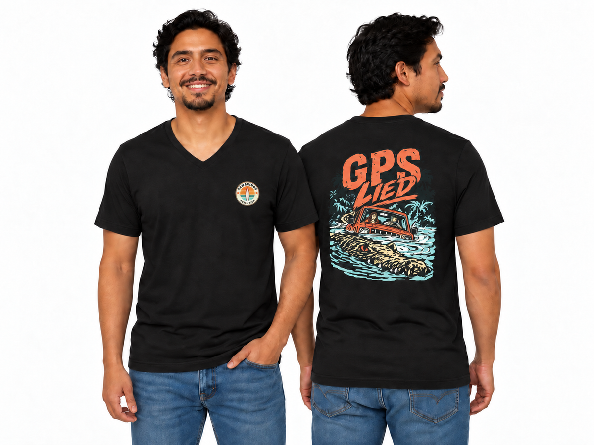 GPS LIED Front Logo Tamarindo Costa Rica Unisex  V-Neck Tee