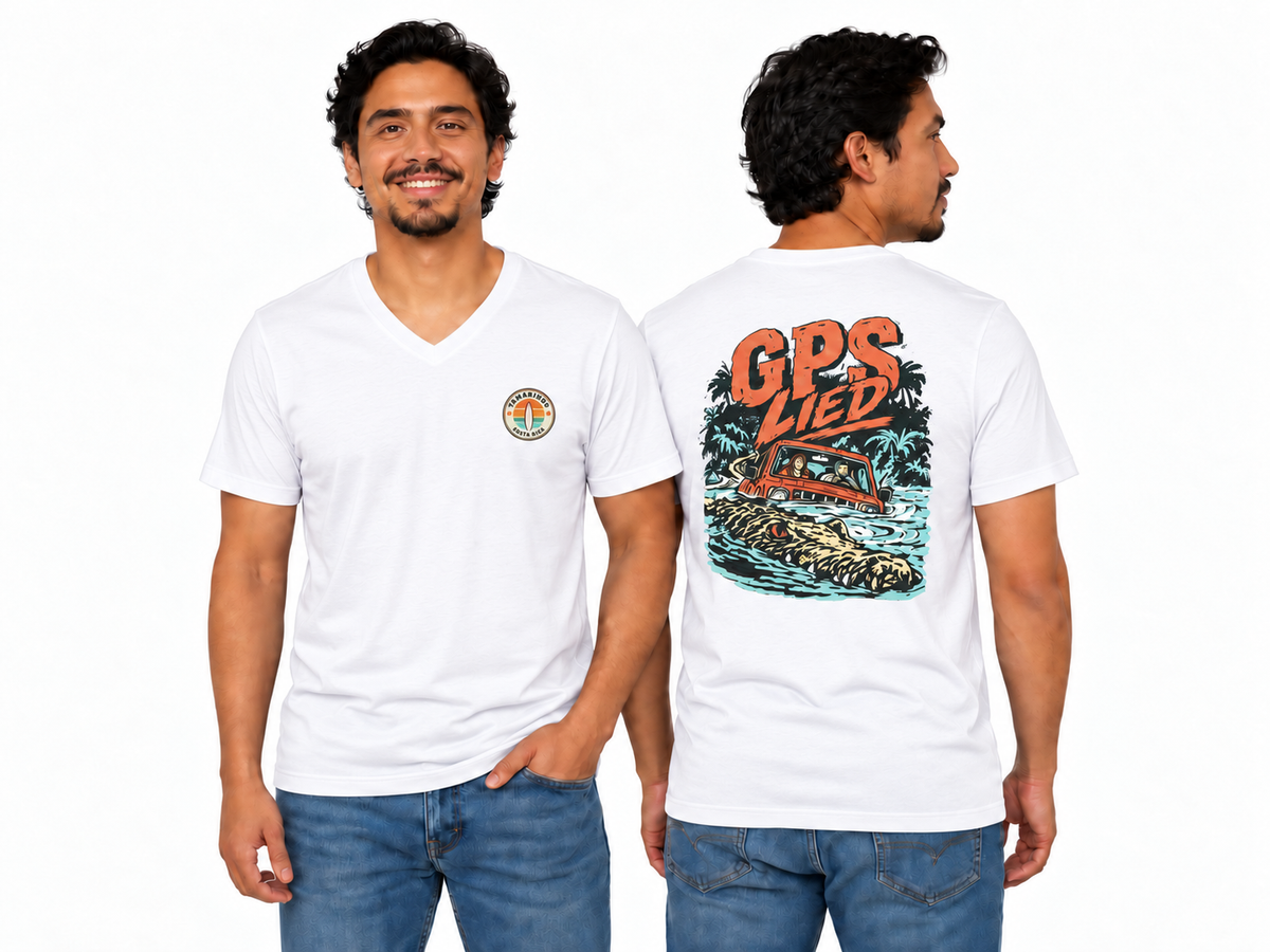 GPS LIED Front Logo Tamarindo Costa Rica Unisex  V-Neck Tee