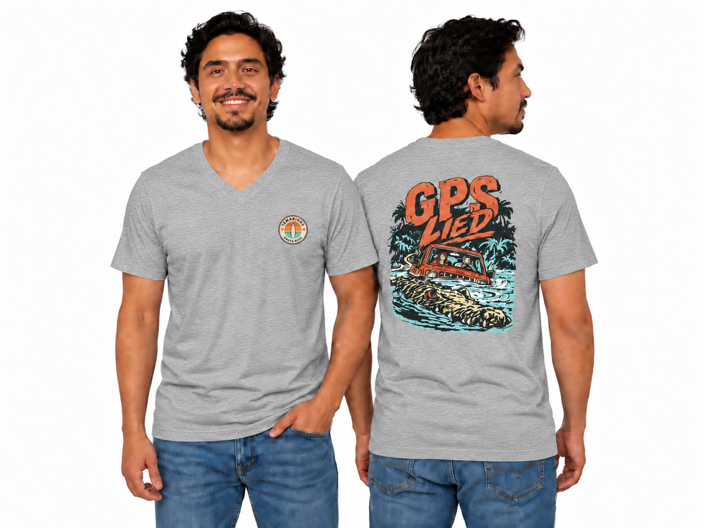 GPS LIED Front Logo Tamarindo Costa Rica Unisex  V-Neck Tee