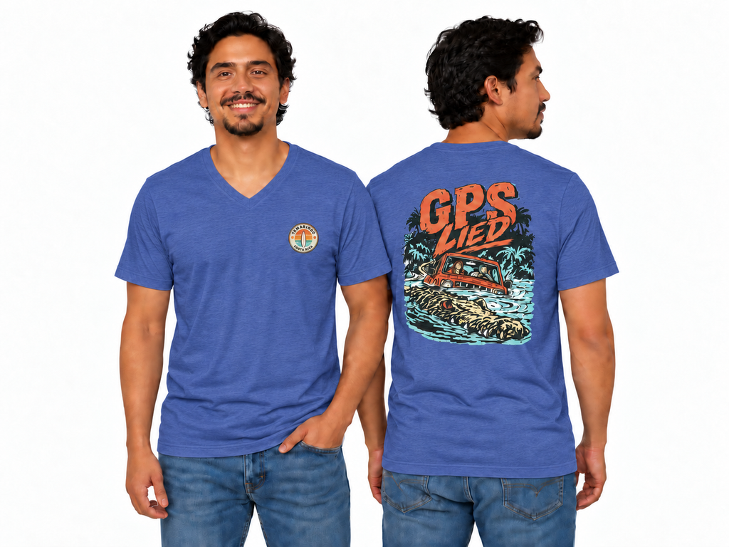 GPS LIED Front Logo Tamarindo Costa Rica Unisex  V-Neck Tee