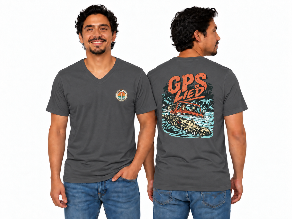 GPS LIED Front Logo Tamarindo Costa Rica Unisex  V-Neck Tee