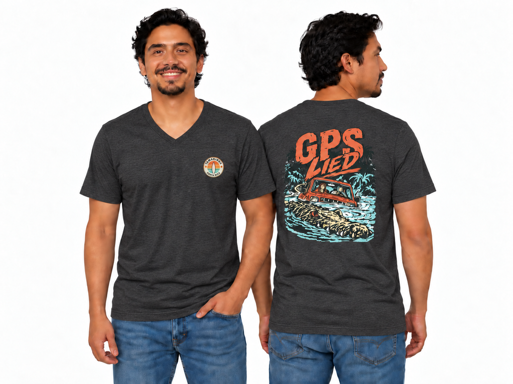 GPS LIED Front Logo Tamarindo Costa Rica Unisex  V-Neck Tee