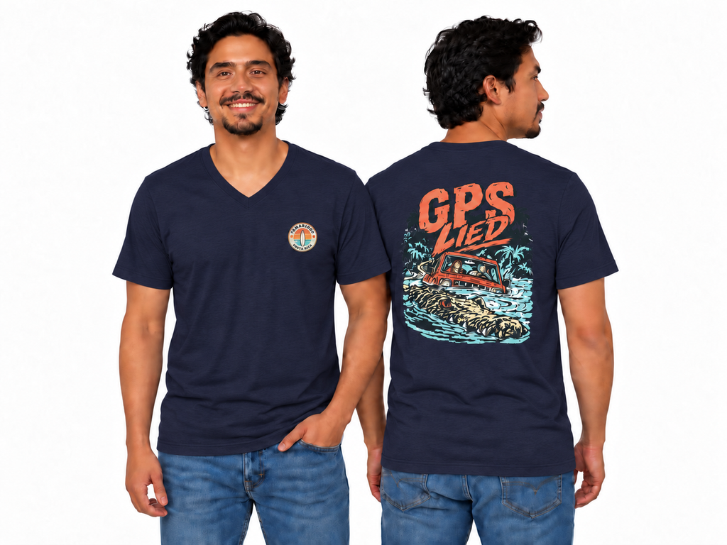 GPS LIED Front Logo Tamarindo Costa Rica Unisex  V-Neck Tee