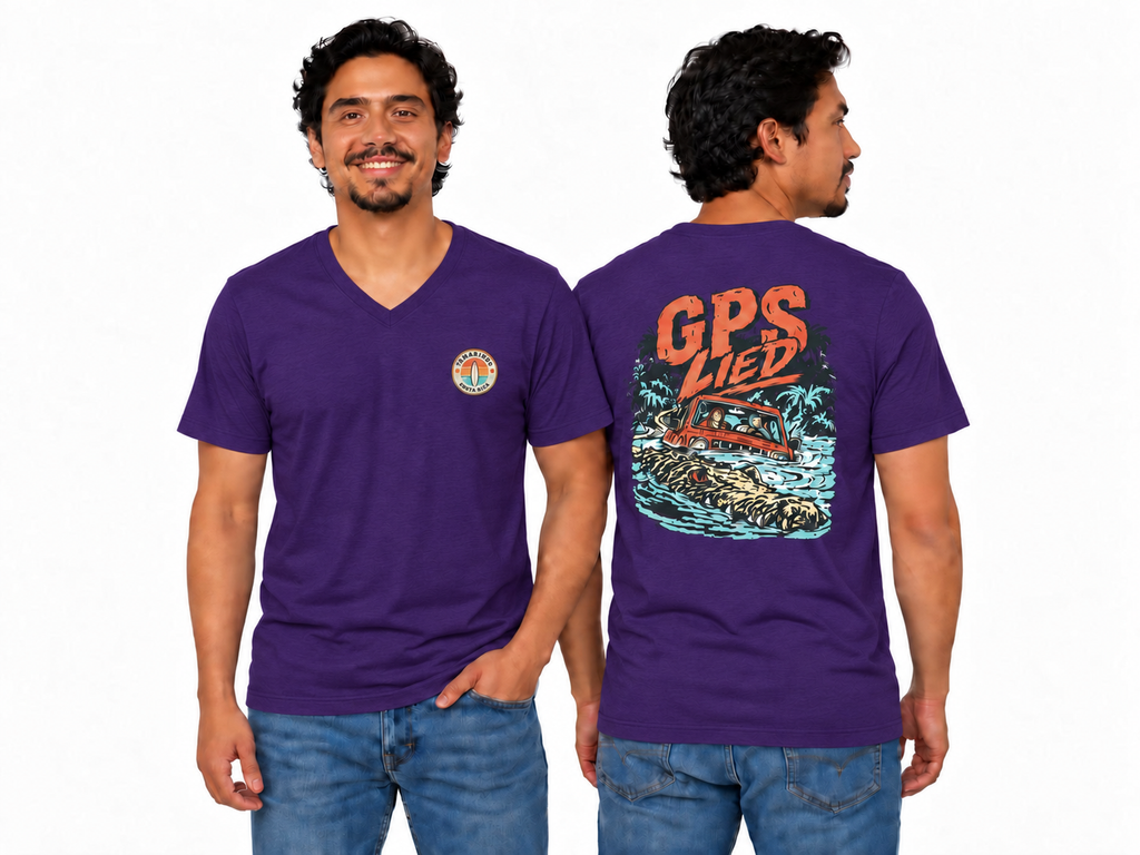 GPS LIED Front Logo Tamarindo Costa Rica Unisex  V-Neck Tee