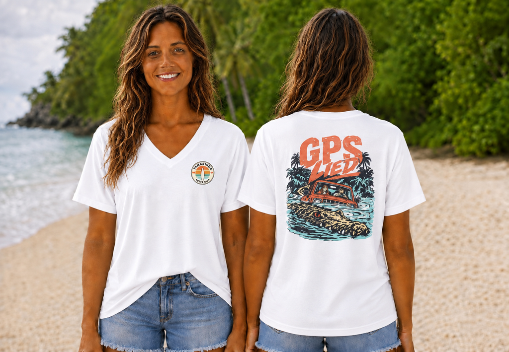 GPS LIED Front Logo Tamarindo Costa Rica Unisex  V-Neck Tee