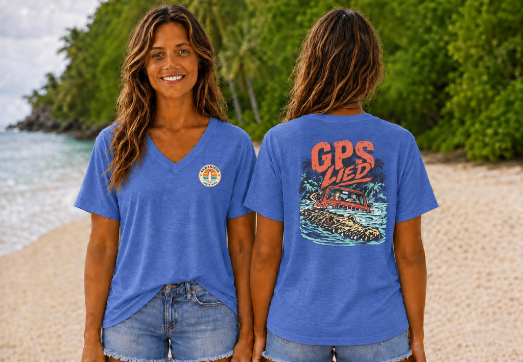 GPS LIED Front Logo Tamarindo Costa Rica Unisex  V-Neck Tee