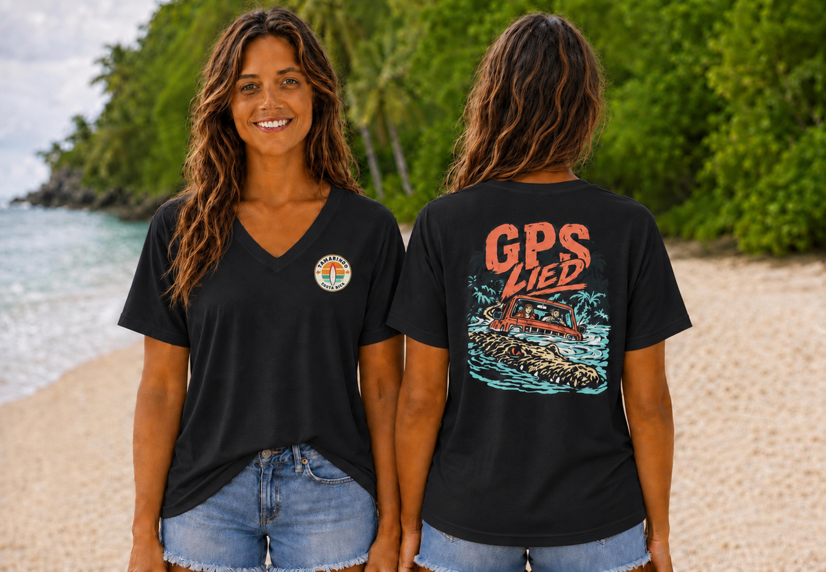 GPS LIED Front Logo Tamarindo Costa Rica Unisex  V-Neck Tee