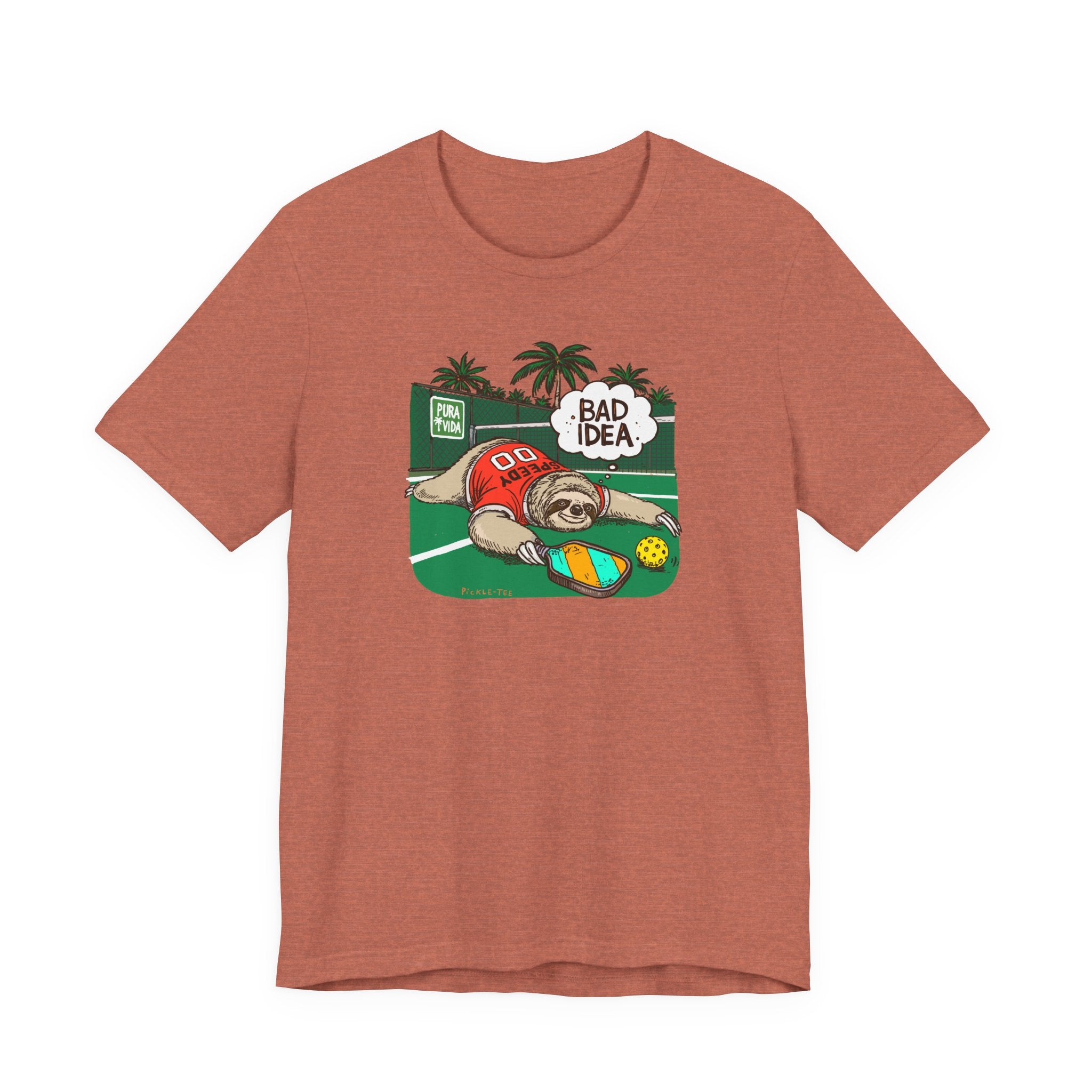 Pickleball Speedy the Sloth, Unisex Crew Neck Tee