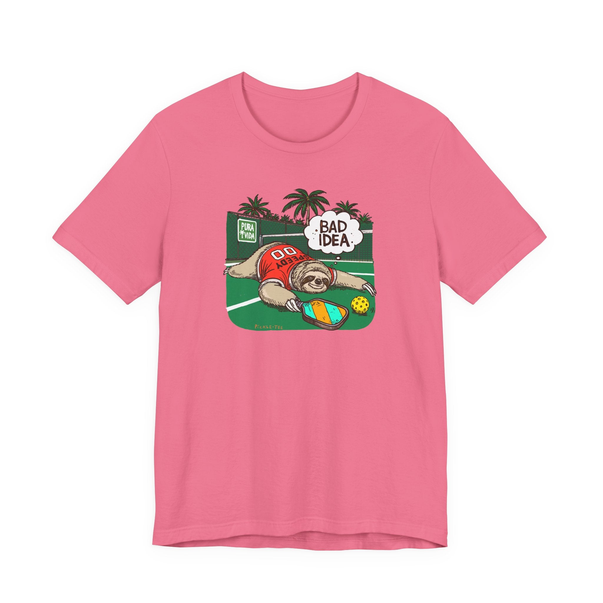 Pickleball Speedy the Sloth, Unisex Crew Neck Tee