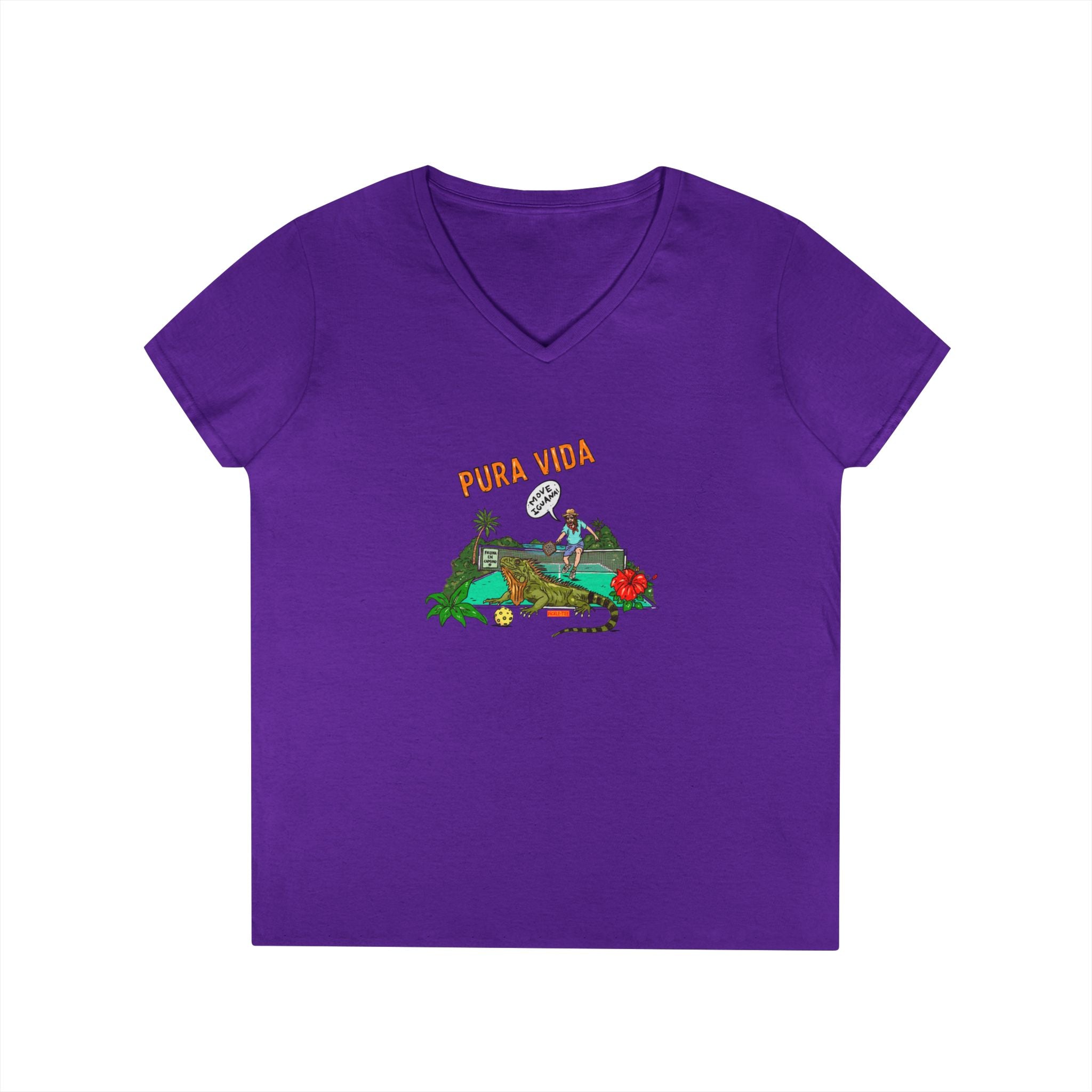 Iguana Pickleball, Ladies' midweight V-Neck T-Shirt