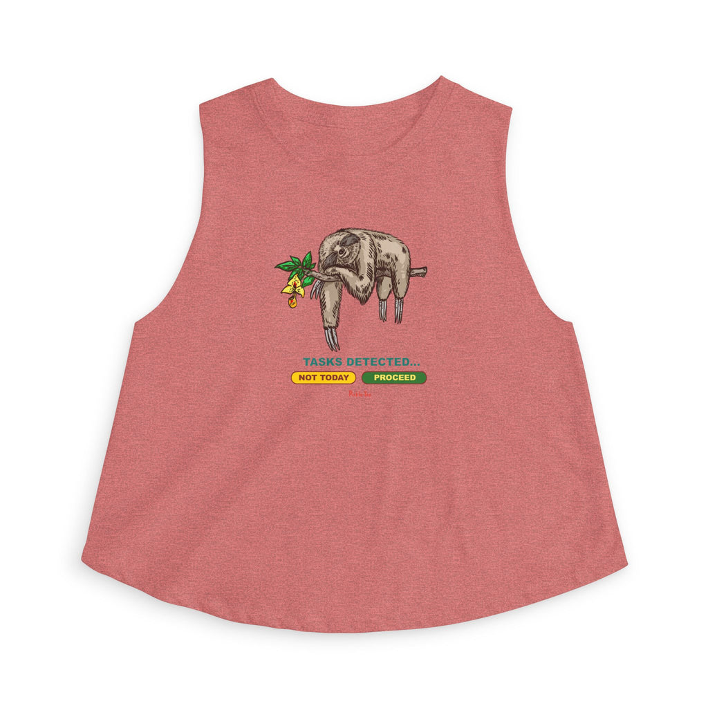 Sloth Tasks Women's Cropped Racerback Tank