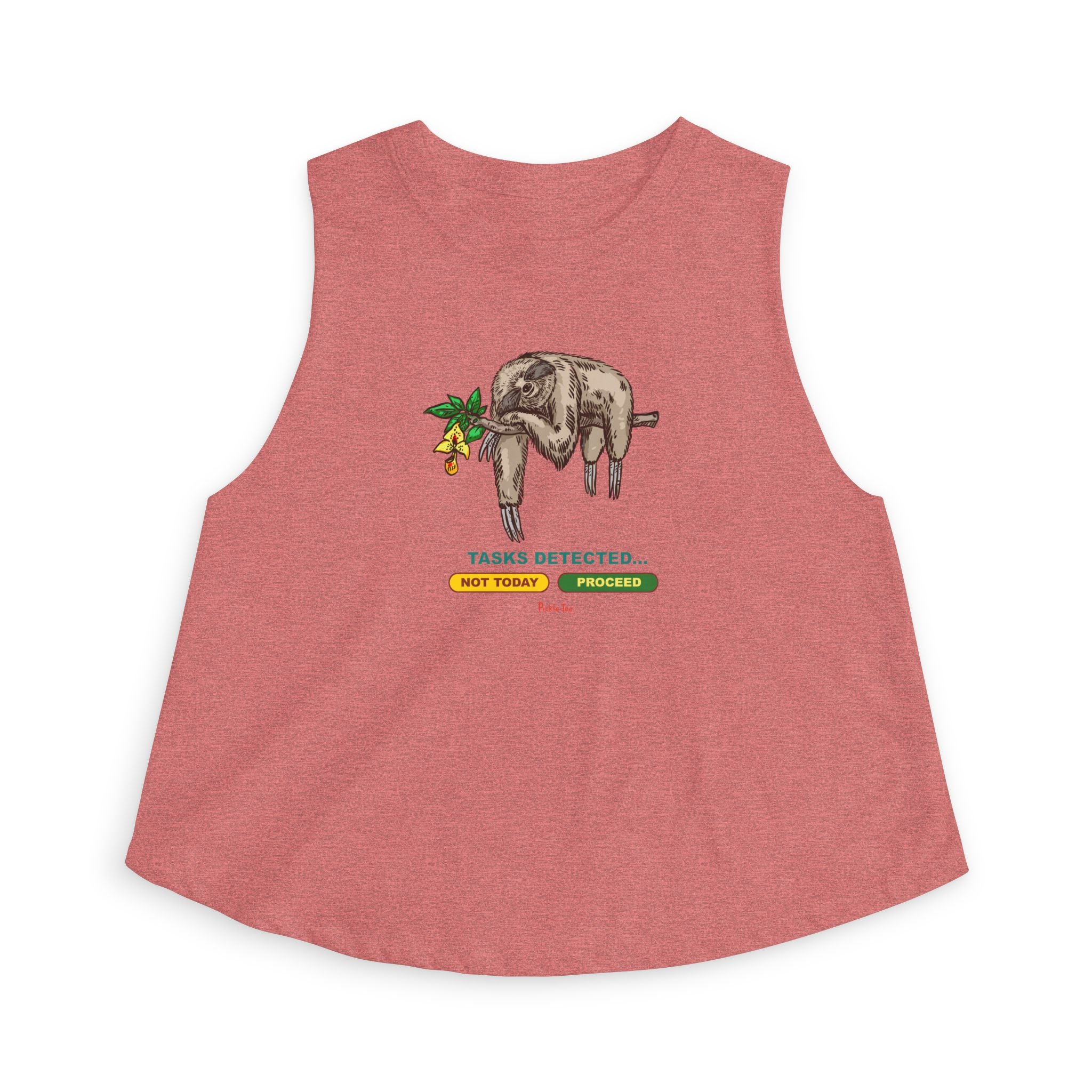 Sloth Tasks Women's Cropped Racerback Tank