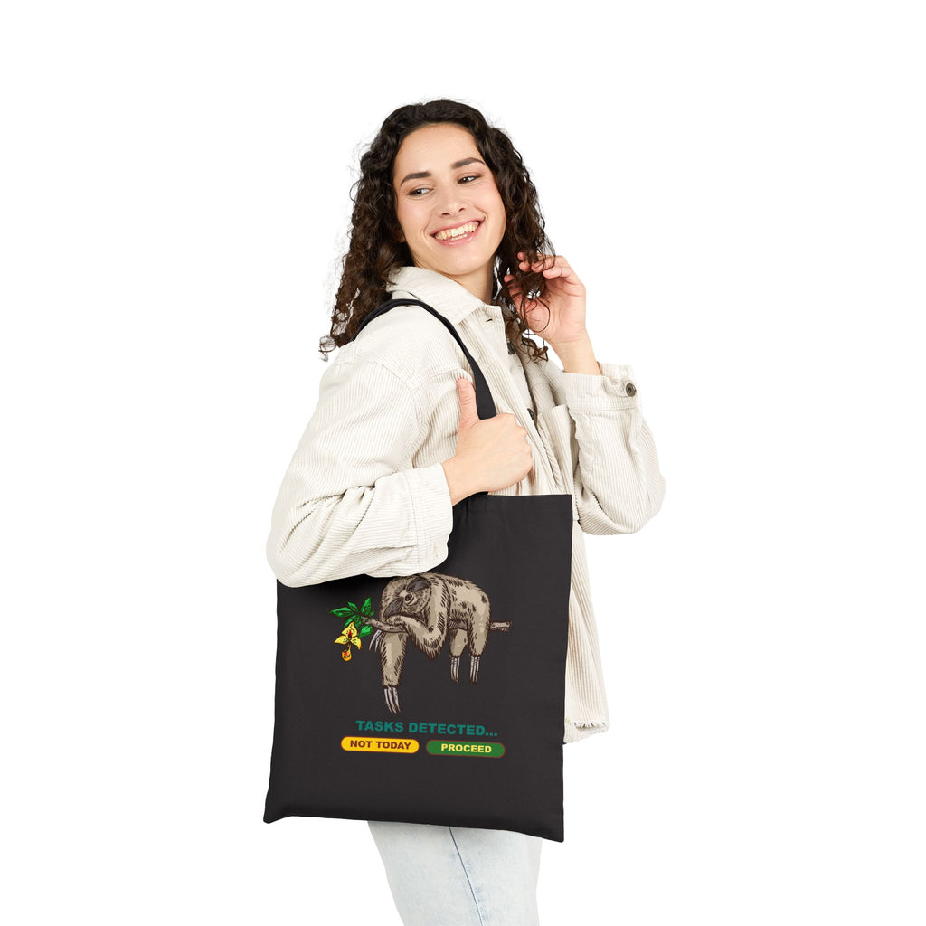 Sloth Tasks Detected Cotton Canvas Tote Bag