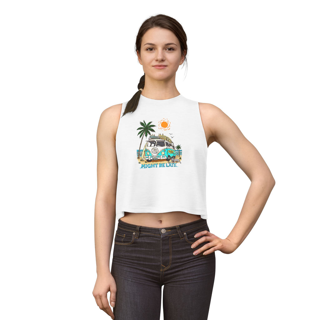 Surfing, Might Be Late Women's Crop Top
