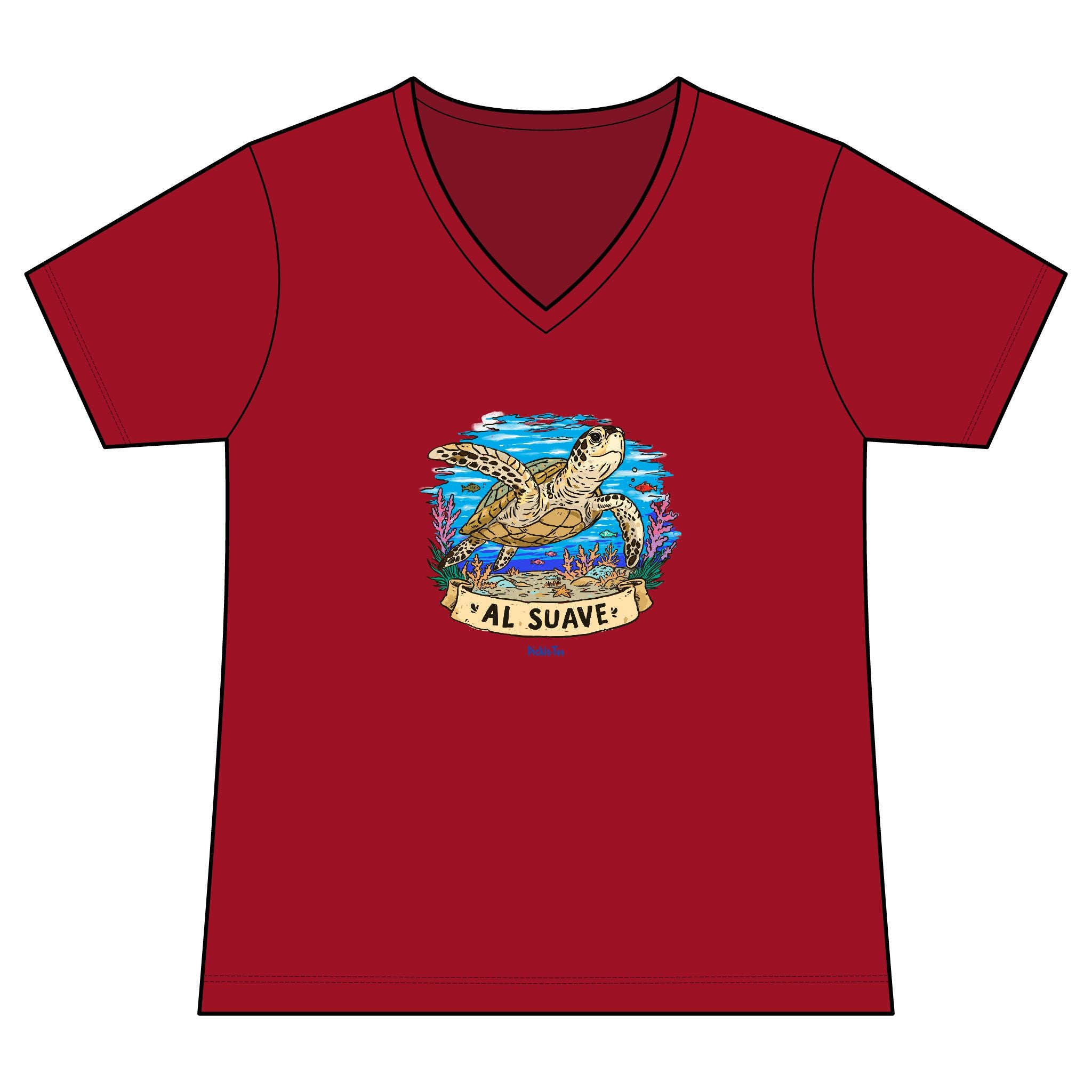 Sea Turtle Women's Lightweight Fitted V-Neck Tee