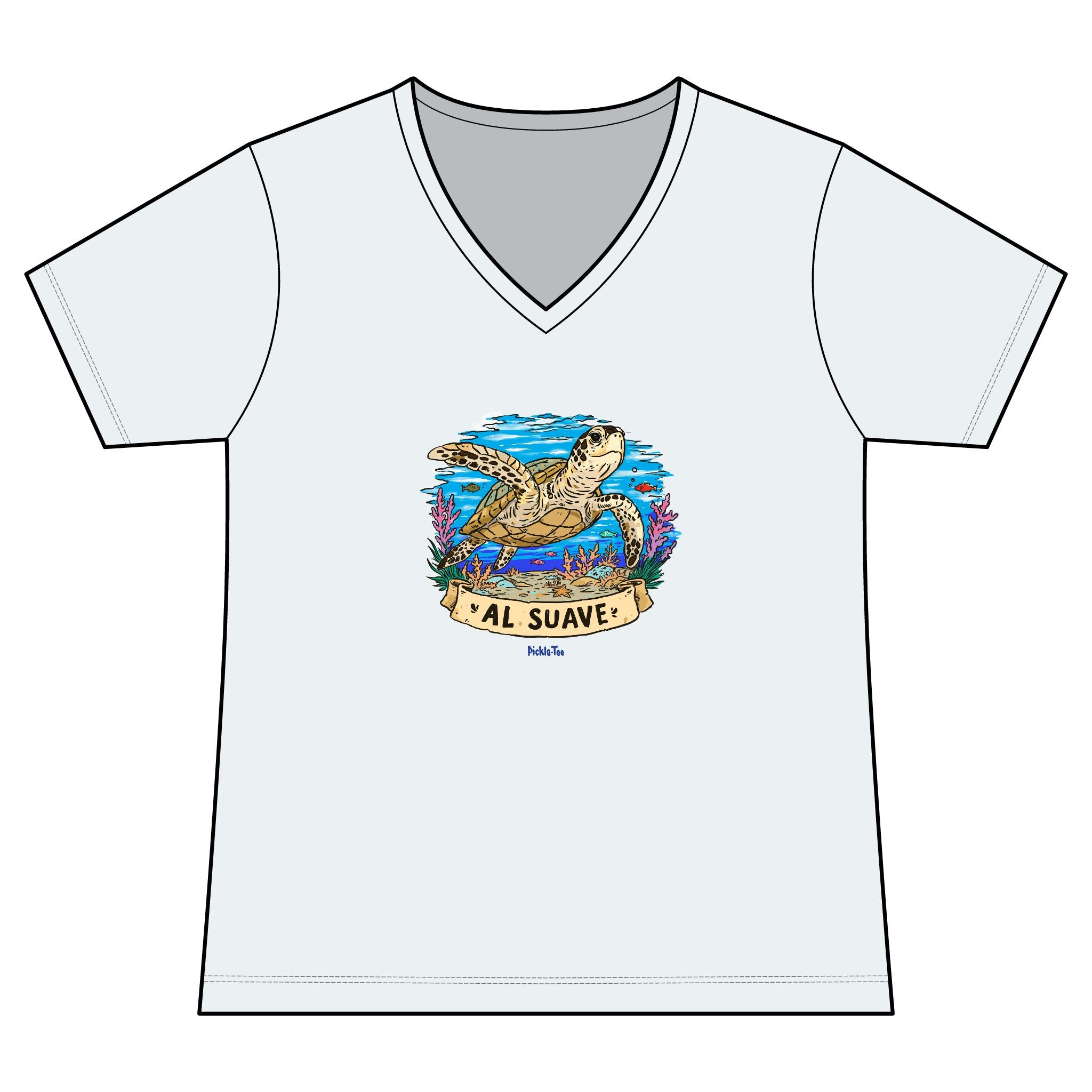 Sea Turtle Women's Lightweight Fitted V-Neck Tee