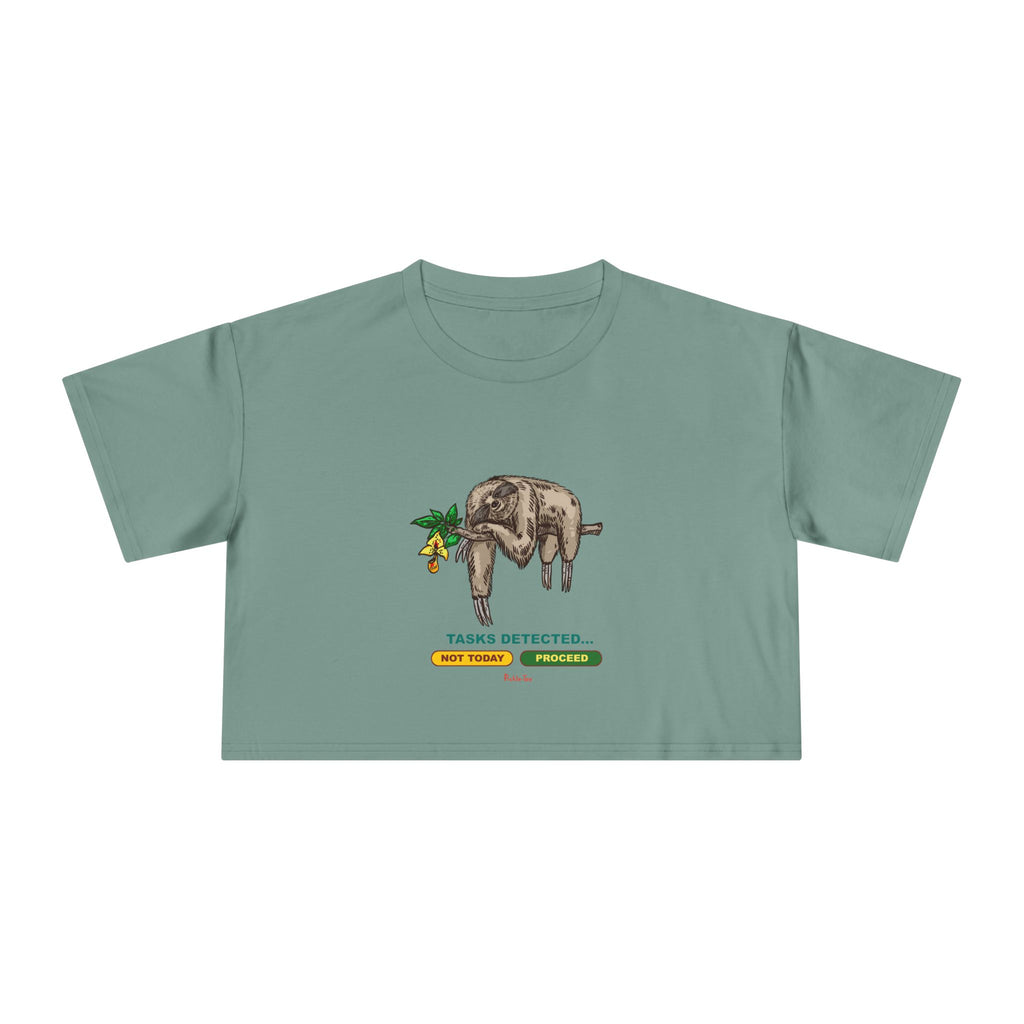 Sloth Tasks Women's Crop Tee