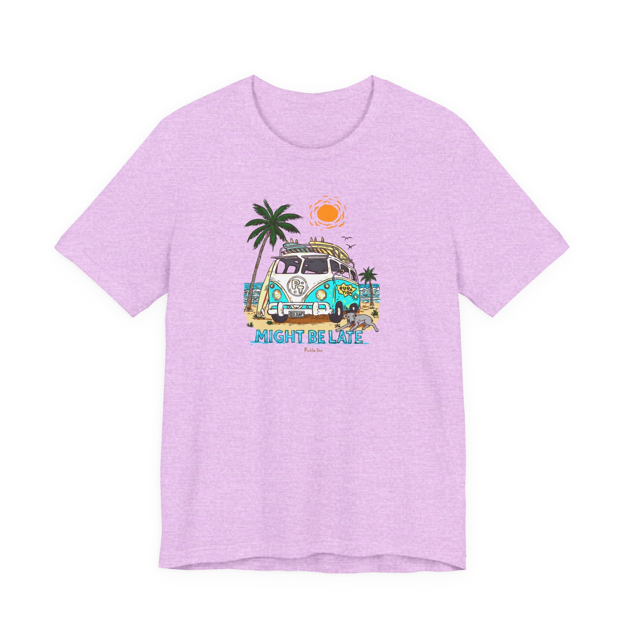 Surfing, Might Be Late! Unisex Crew Neck Tee