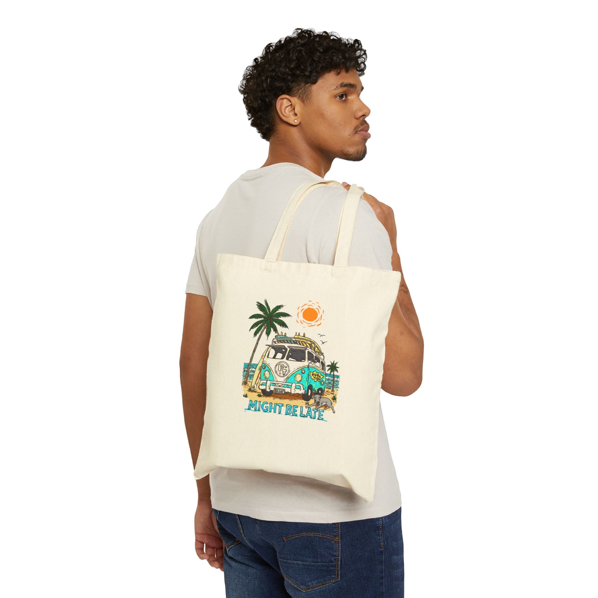 Gone Surfing Cotton Canvas Tote Bag