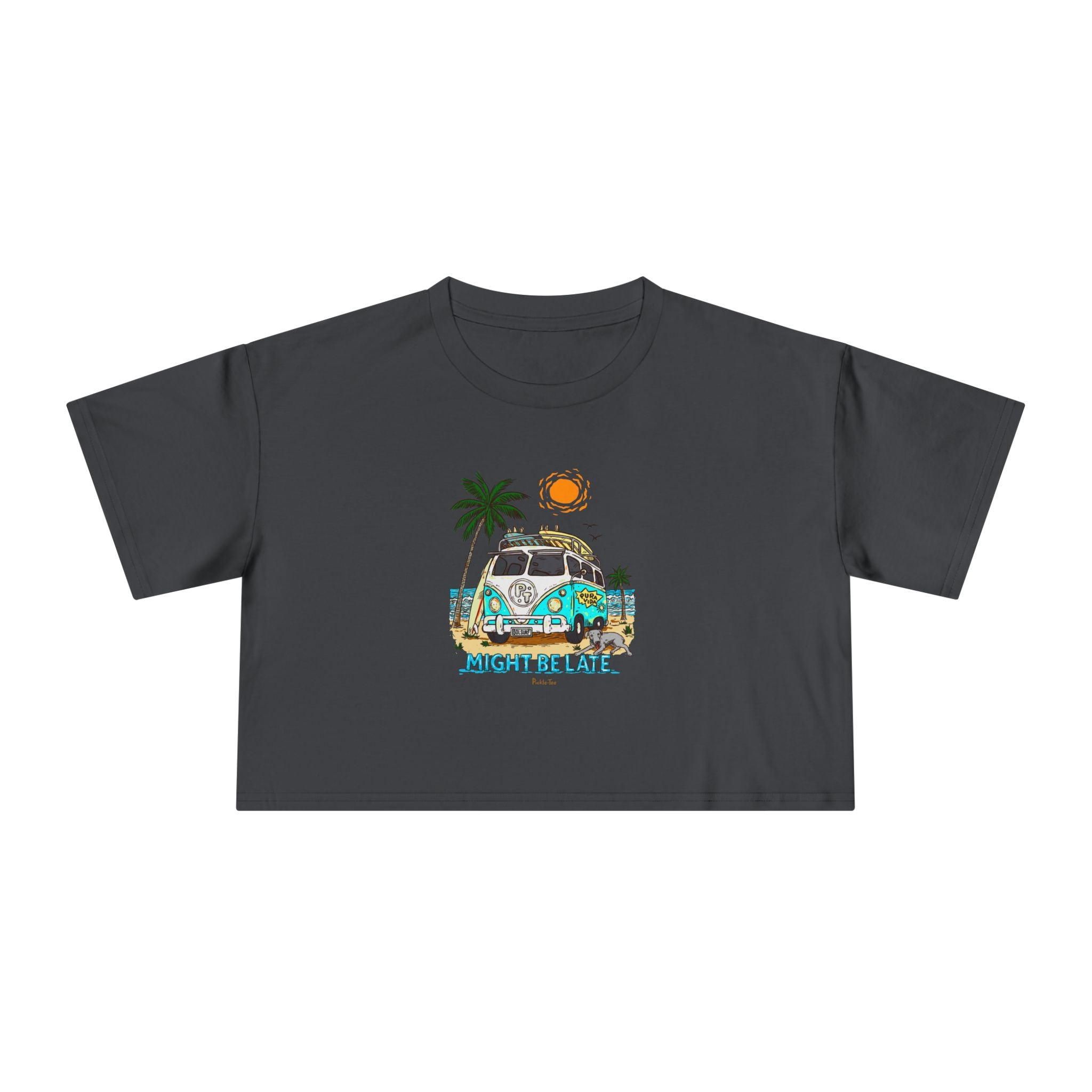 Surfing, Might Be Late Women's Crop Tee