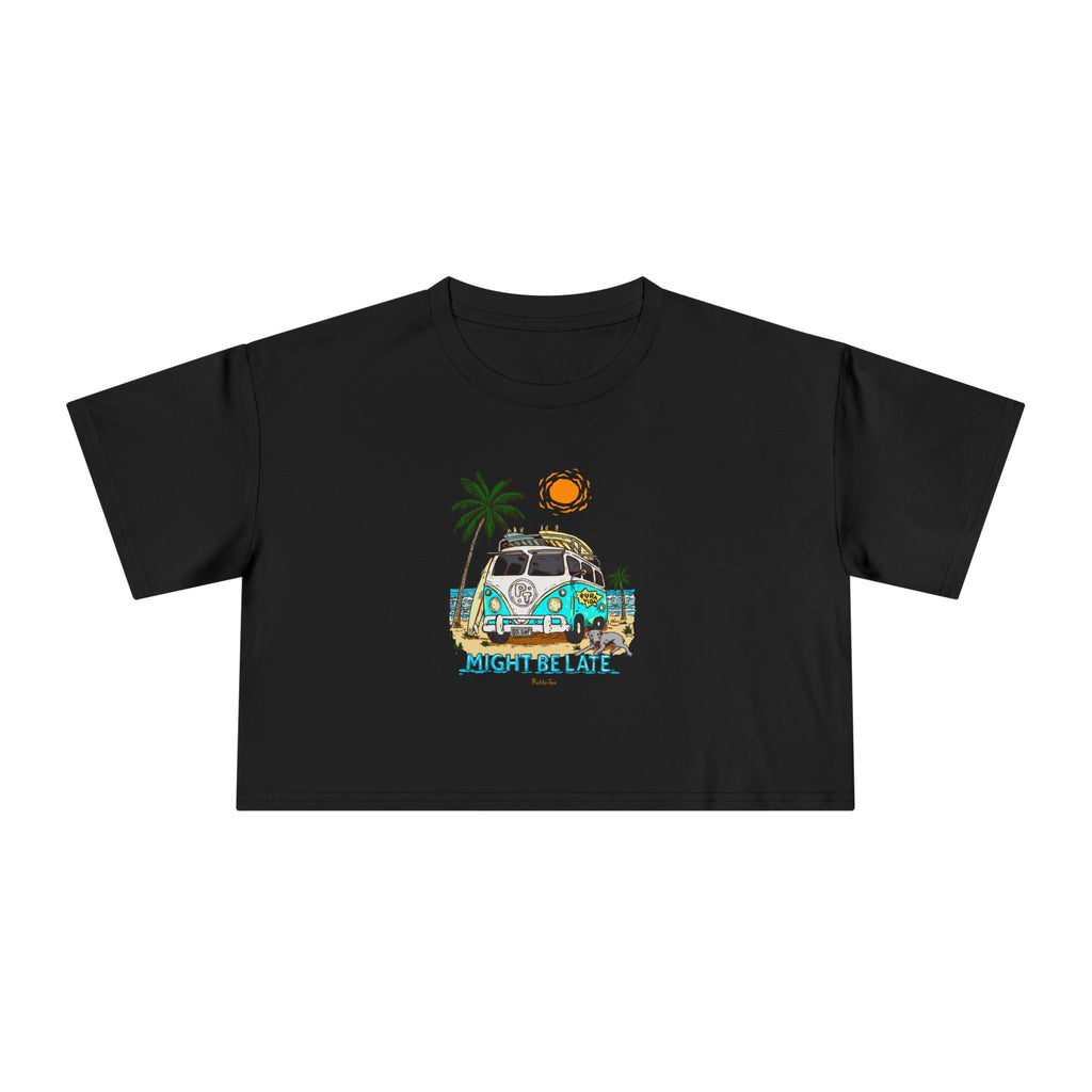 Surfing, Might Be Late Women's Crop Tee