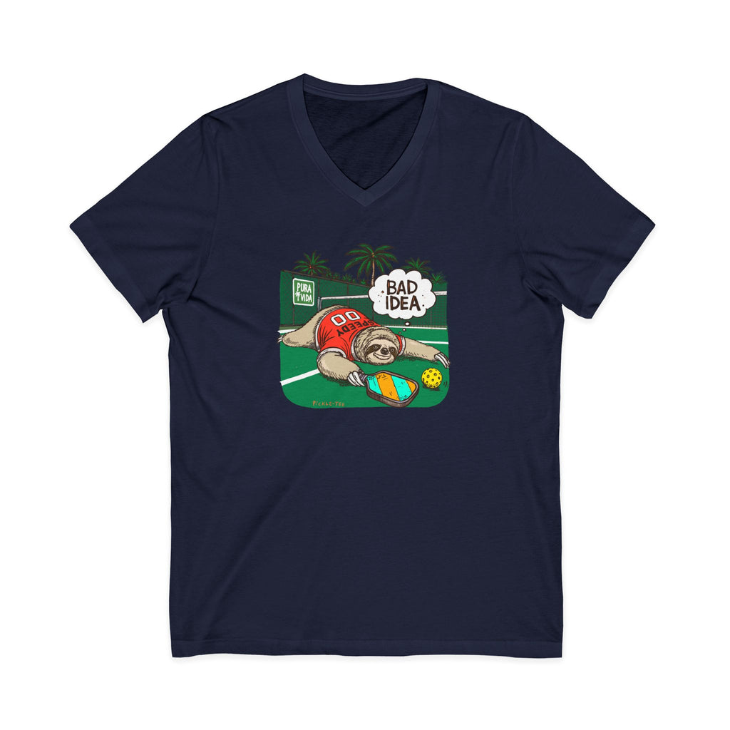Pickleball Speedy the Sloth Unisex V-Neck Tee