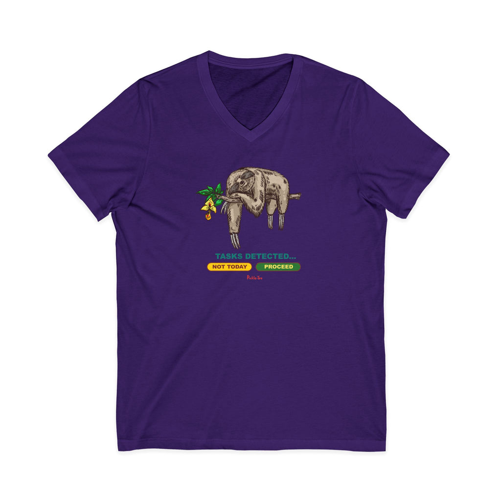 Sloth Tasks Unisex V-Neck Tee