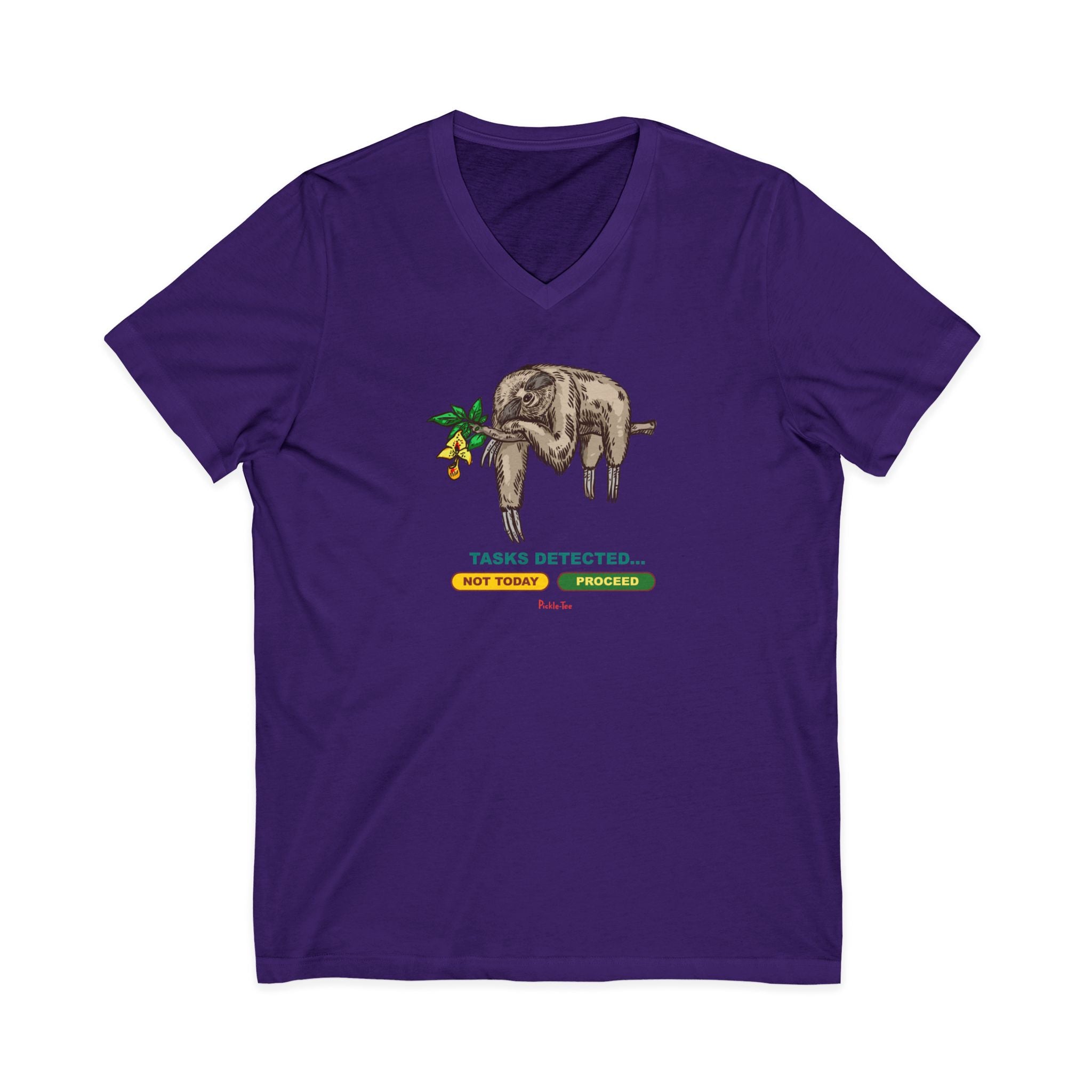 Sloth Tasks Unisex V-Neck Tee