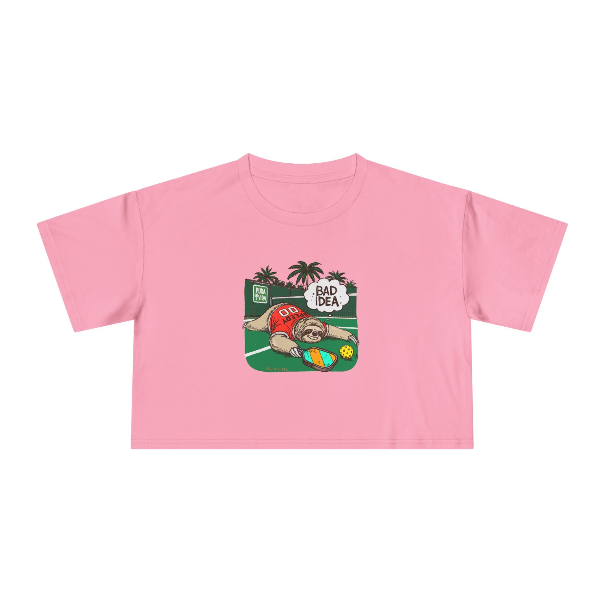 Pickleball Speedy the Sloth Women's Crop Tee