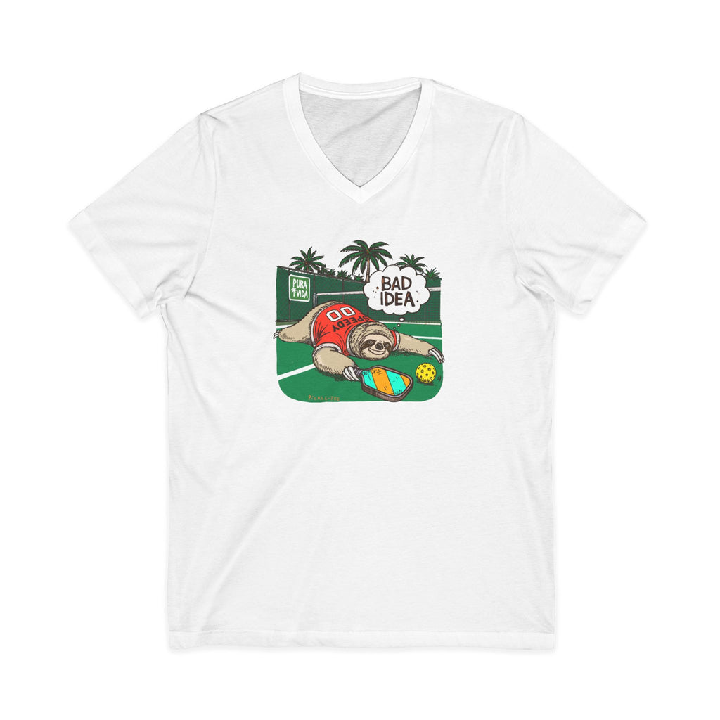Pickleball Speedy the Sloth Unisex V-Neck Tee