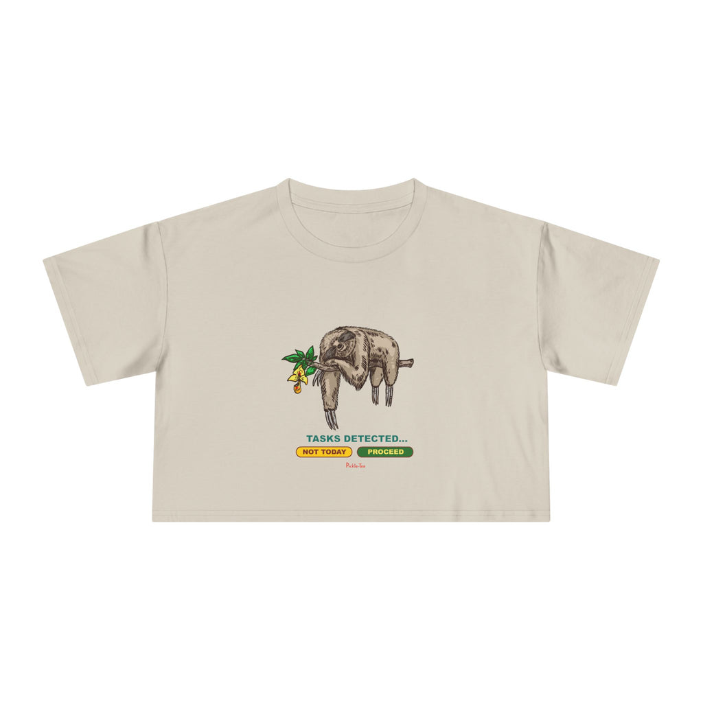 Sloth Tasks Women's Crop Tee